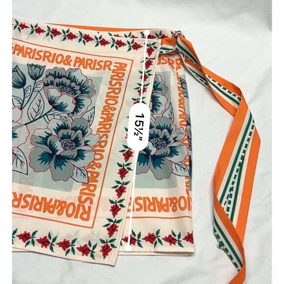 Commence Lightweight Wrap Skirt Women's Size Large Floral Paris Rio Print - Picture 6 of 10